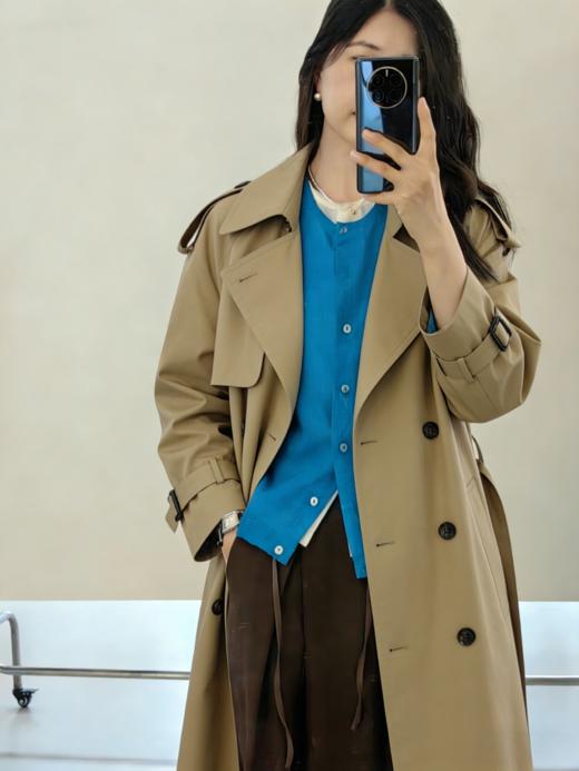 克莱因蓝纯棉假两件拼接衬衫 商品图10