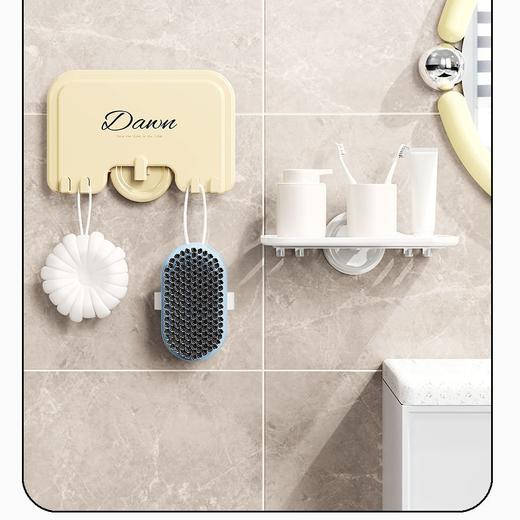 吸盘免打孔浴室收纳置物架日用餐厨置物架壁挂置物架可折叠收纳架 商品图3