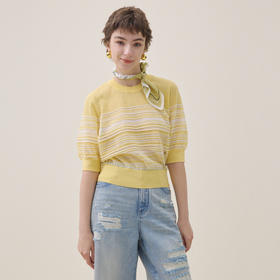 谜底套头针织衫短袖2026夏季新品H型百搭舒适质感毛衣女262MZ0755