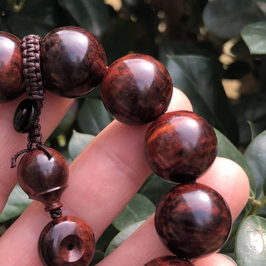 【青山特惠】1.8*13颗海南黄花梨紫油梨满褶皱水波老料文玩手串h135 商品图2