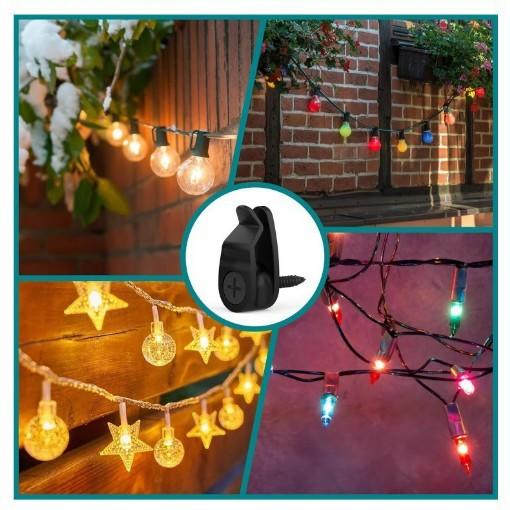 户外串灯夹防风电缆挂钩节日装饰塑料挂钩旋入式灯线钩植物吊篮钩 商品图3