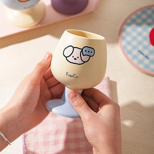 摩登主妇陶瓷马克杯高脚杯家用喝水杯可爱甜品酒杯漂亮杯子咖啡杯 商品图3