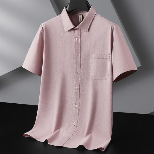 【DG】【纯棉】大依优型大码男装夏季细条纹短袖衬衫商务休闲百搭T恤300 商品图1