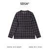 SDSA男装2026新款高贵轻奢简约扎染撞色格纹圆领长袖T恤百搭时尚 商品缩略图4