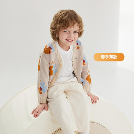 英氏儿童毛衣开衫外套2025男女宝宝女童针织衫春秋 商品图2