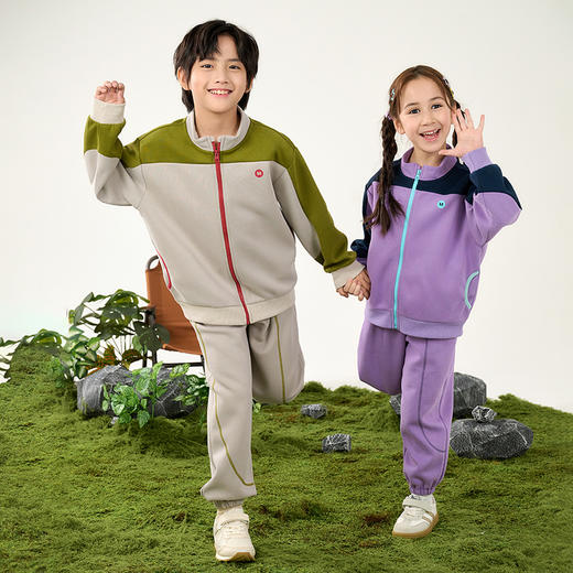 【立领运动套装】棉花堂针织立领拉链套装   10A级抗菌   不易起球   挺阔有型     FD61047 商品图4