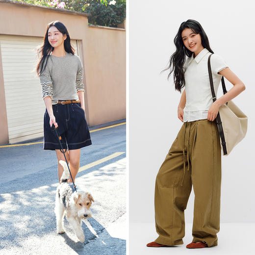 【99元任选2件】商场同款|森马短袖T恤女夏短款纯色修身圆领2026新款休闲简约上衣 商品图4