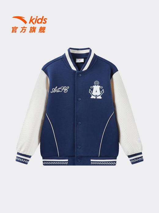 安踏儿童外套男小童针织休闲上衣2026年新款男宝宝棒球服外套潮352629701 商品图1