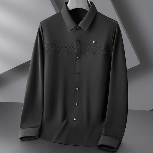 【DDP】大依优型大码男装春季翻领长袖衬衫商务休闲透气免烫长袖T恤 商品图1