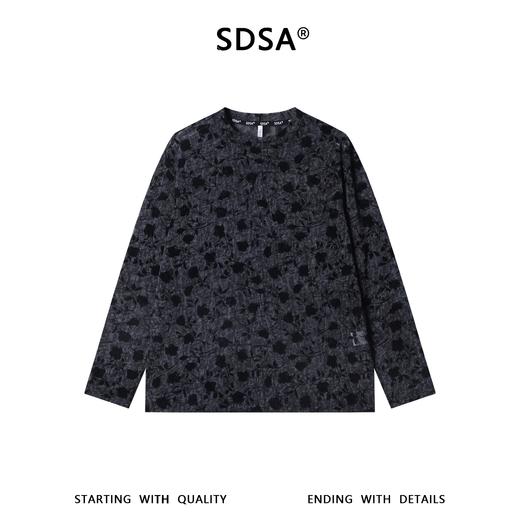 26T113SDSA男装2026新款高贵轻奢扎染满印花卉圆领长袖T恤百搭打底衫 商品图1