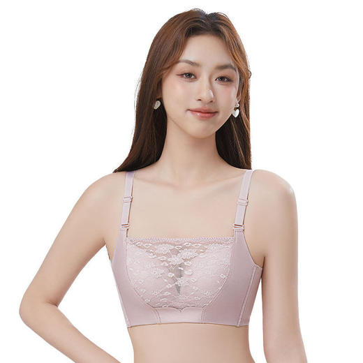 ZYQ-562  小胸抹胸文胸防走光性感蕾丝中厚聚拢杯无钢圈舒适上托无磁内衣女（单件） 商品图4