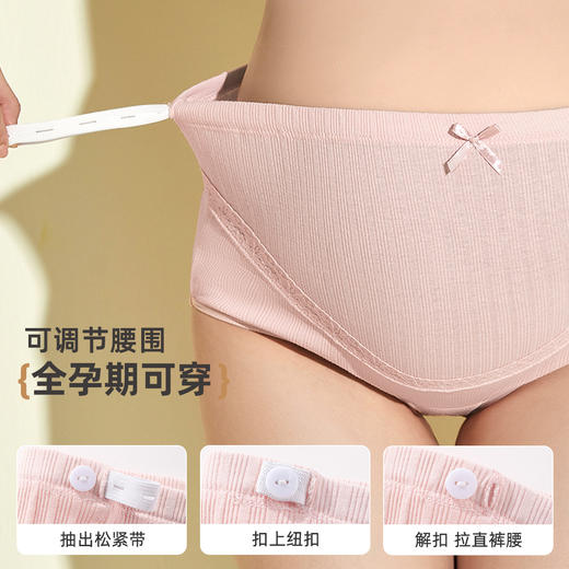 【3条装】雅黛俪孕妇女士内裤可调节松紧带纯棉裆底舒适透气三角裤头 商品图4
