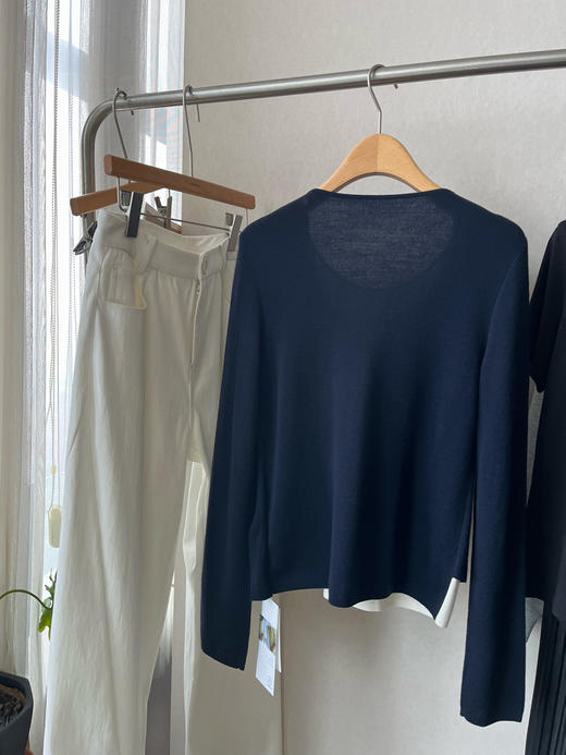 【纸片人】噢蜜ooomeooo假两件精纺毛衣开衫 商品图9