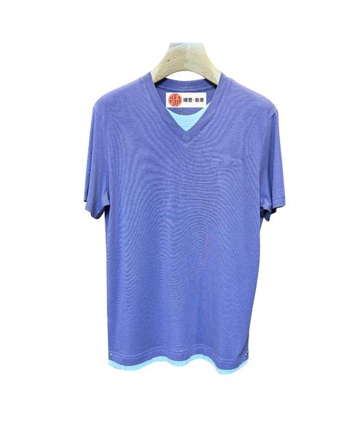 男款刺绣假兩件短袖T恤zi015 商品图0