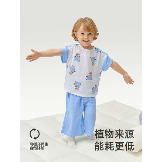 英氏竹棉透气家居服套装短袖纱布睡衣裤夏季空调服YZJCJ12005A 商品图4