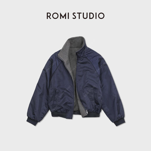 ROMI STUDIOMiu系双面穿锻面光泽软糯摇粒绒里外套RWDWW82136 商品图1