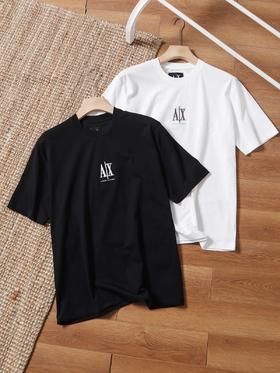 阿玛尼礼盒春夏男士纯棉宽松刺绣圆领薄T恤上衣内搭 MD 341729