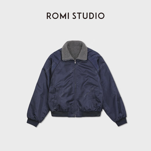 ROMI STUDIOMiu系双面穿锻面光泽软糯摇粒绒里外套RWDWW82136 商品图0