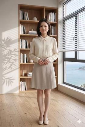 溪笺|不规则设计侧百褶半裙