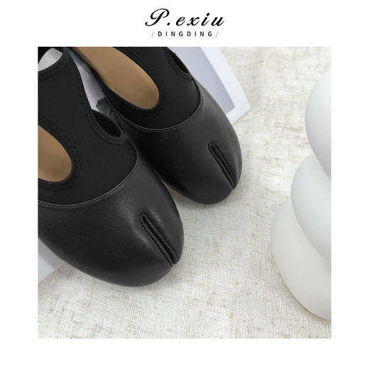 PanYiXiu/潘依绣进口混种羊皮小众设计高级感玛丽珍分趾鞋QL118301 商品图3