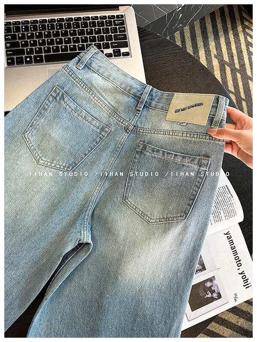 YAW5010烫钻弯刀牛仔裤 商品图9