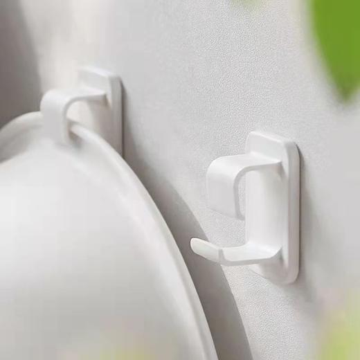 免打孔脸盆架卫生间盆子收纳架餐厨脸盆收纳挂钩盆架粘钩壁挂式 商品图3