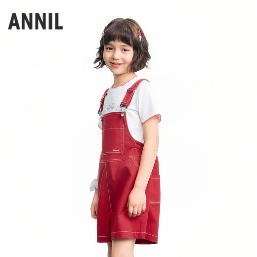 【实体店同款】女童梭织背带裤夏季新款安奈儿童装AG626222 商品图1
