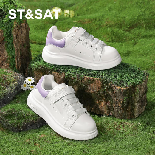 【亲子款】星期六经典百搭时尚男女童小白鞋SSE1192L07 商品图2
