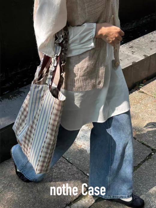 nothe Case布然/CYBD273/「盐茶半岛」格纹拼接单肩包 商品图3