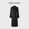 ROMI STUDIO 100%桑蚕丝双排扣翻领收腰长款风衣外套 RWCAWG4751 商品缩略图0
