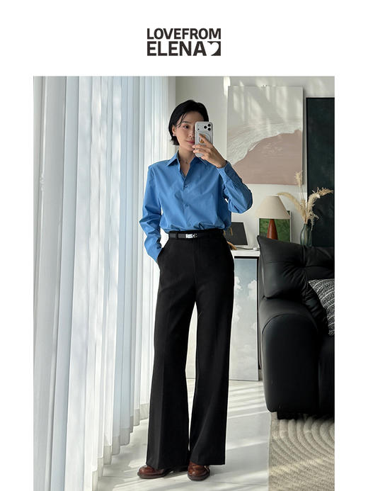 「经典回归」进口匹马棉 法式蓝 微廓形简约衬衫 商品图1