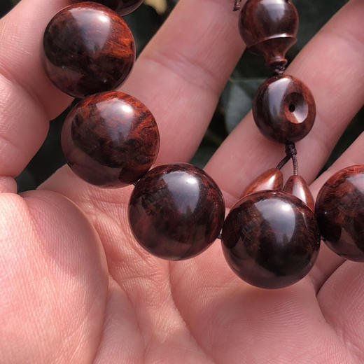 【青山特惠】1.8*13颗海南黄花梨紫油梨满褶皱水波老料文玩手串h135 商品图4