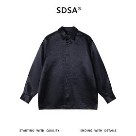 SDSA男装2026新款高贵轻奢简约纯色垂感长袖衬衫百搭慵懒风衬衣