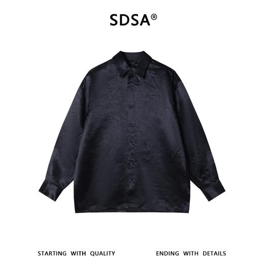 SDSA男装2026新款高贵轻奢时尚纯色慵懒风垂感宽松衬衫阔腿裤套装 商品图1