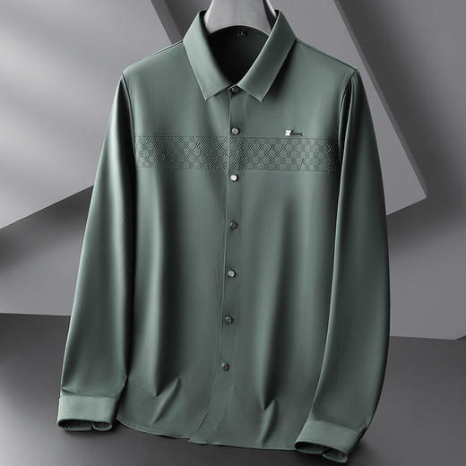 【DDP】大依优型大码男装春季翻领长袖衬衫商务休闲透气免烫长袖T恤 商品图3
