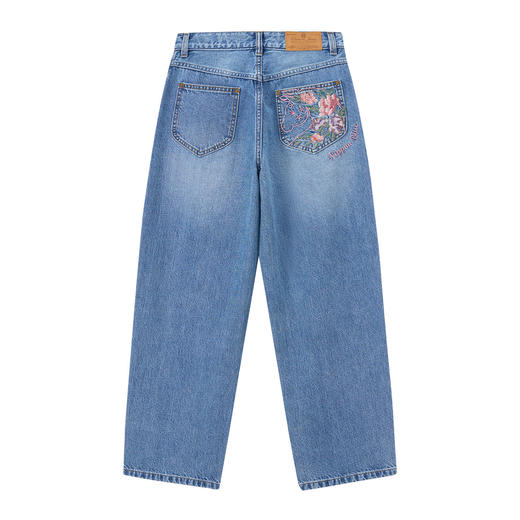 ONIARAI/鬼洗26春季新品泥棒蓝马花卉刺绣宽松锥形长裤女 26N4404 商品图4