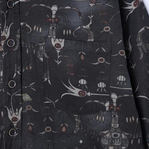 26CS68SDSA男装2026新款高贵轻奢美式复古抽象图案长袖衬衫百搭时尚衬衣 商品图4