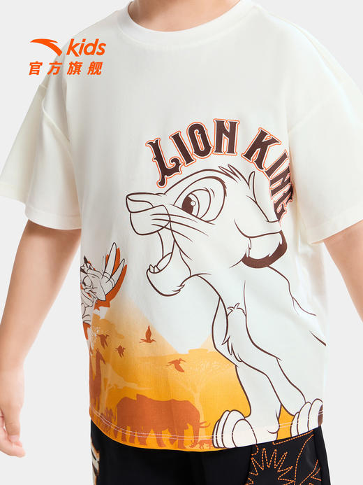 狮子王联名安踏儿童男童针织短袖2026年夏季新款舒适亲肤小童短T352629113 商品图3