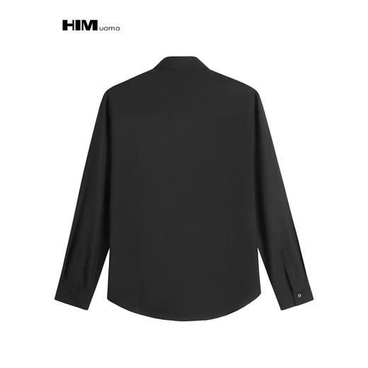 HIM漢崇 精致感领边金属卡扣职场通勤商务免烫长袖衬衫 2026春季 商品图1