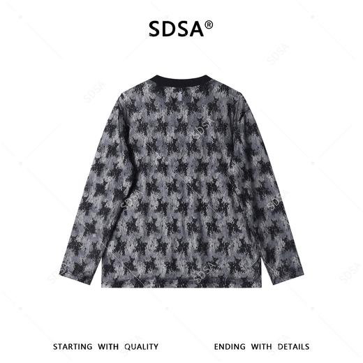 26T110SDSA男装2026新款高贵轻奢韩系撞色花卉蕾丝圆领长袖T恤百搭休闲 商品图5