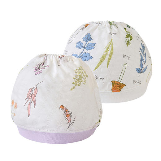 英氏婴儿帽子夏季纯棉透气胎帽空调房帽子提花薄款YLSJJ22006A 商品图1