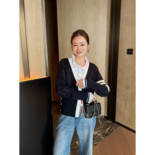 TB26 早春新款｜100% 羊毛镂空编织提花纹理针织衫 商品图5