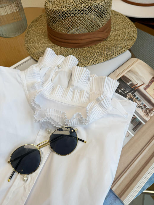 法式维多利亚风|品牌订单工艺100% 府绸长绒棉白衬衫 商品图4