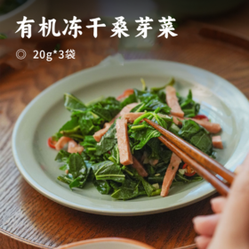 有机冻干桑芽菜 | 有机零农药 低卡高蛋白 多微量元素 FD宇航食品工艺 零下40℃急速冷冻 泡发后翠绿如鲜