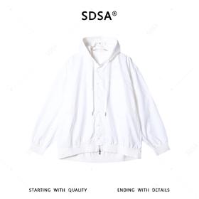 SDSA男装2026新款高贵轻奢美式复古拼接连帽夹克外套百搭宽松上衣