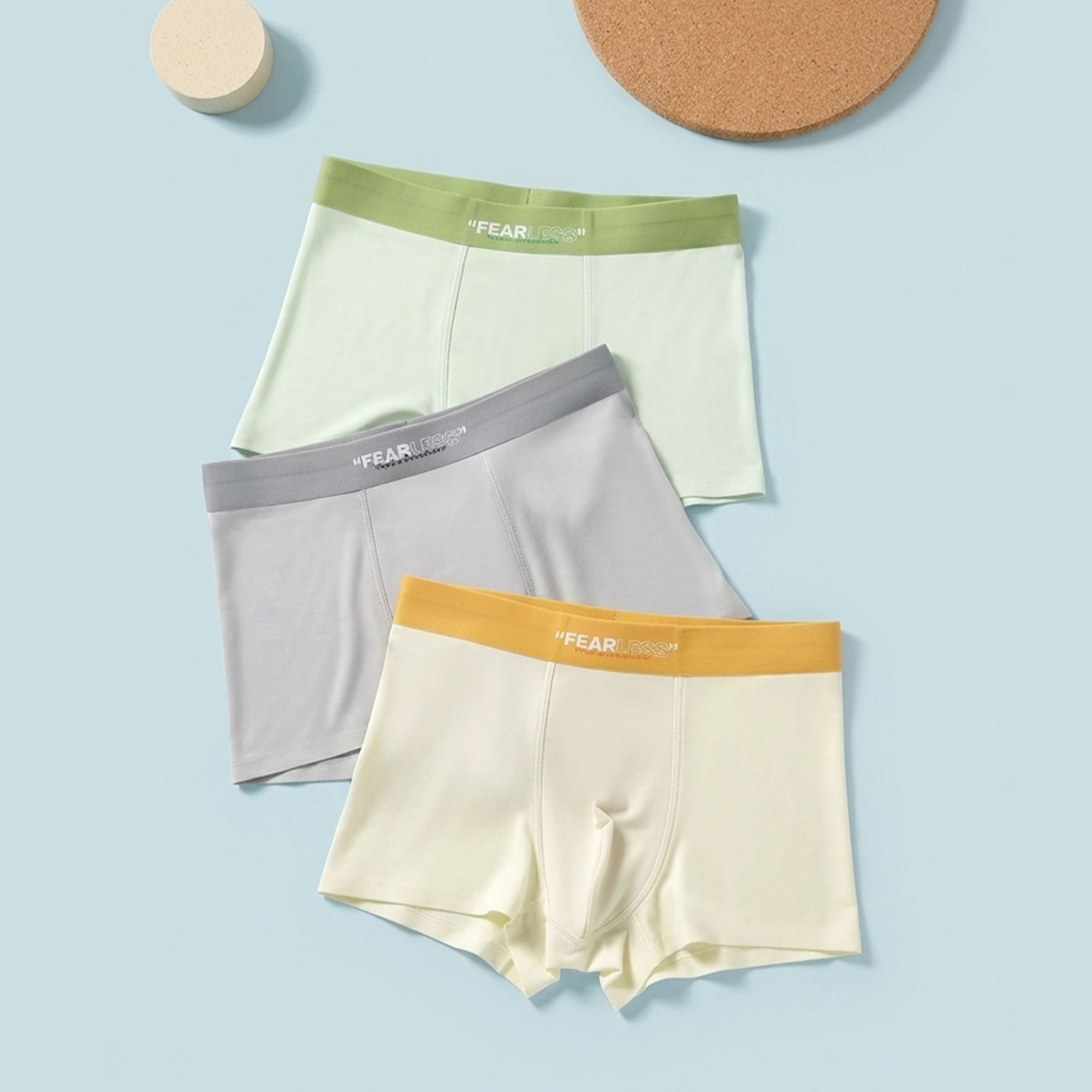 连绵·男童莫代尔无痕平角内裤 3条装（3-9岁）