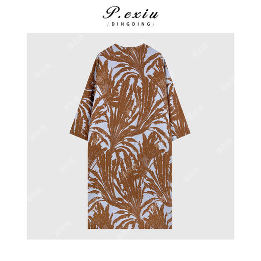 PanYiXiu/潘依绣羊毛人丝立体提花国风盘扣中长款外套 W-63453 商品图2