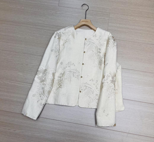 原单新款重磅提花亚麻外套 商品图7