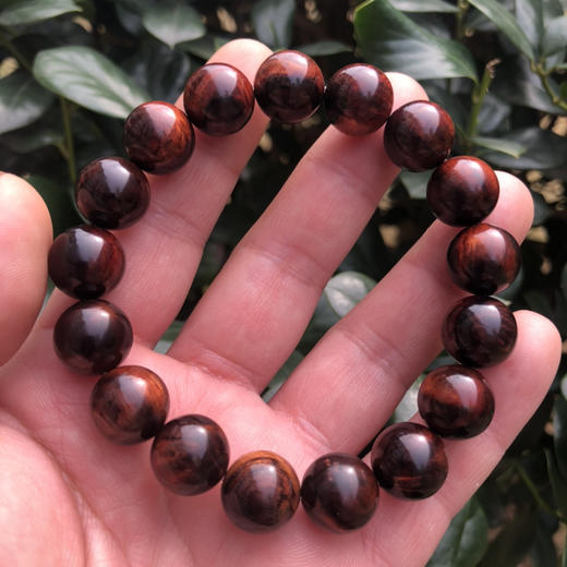 【青山特惠】1.3*17颗海南黄花梨紫油梨水波老料文玩手串h180 商品图0