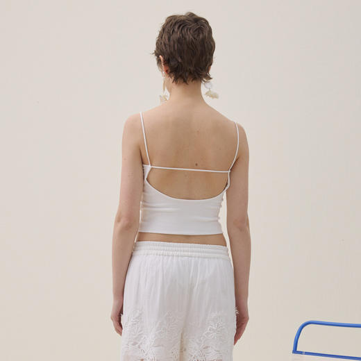 谜底吊带背心2026夏新品百搭U领短款修身亲肤内搭上衣女262MN0680 商品图2